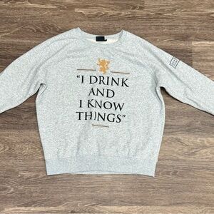 Game of Thrones Studio Tour “I Drink and I Know Things” Sweatshirt XL